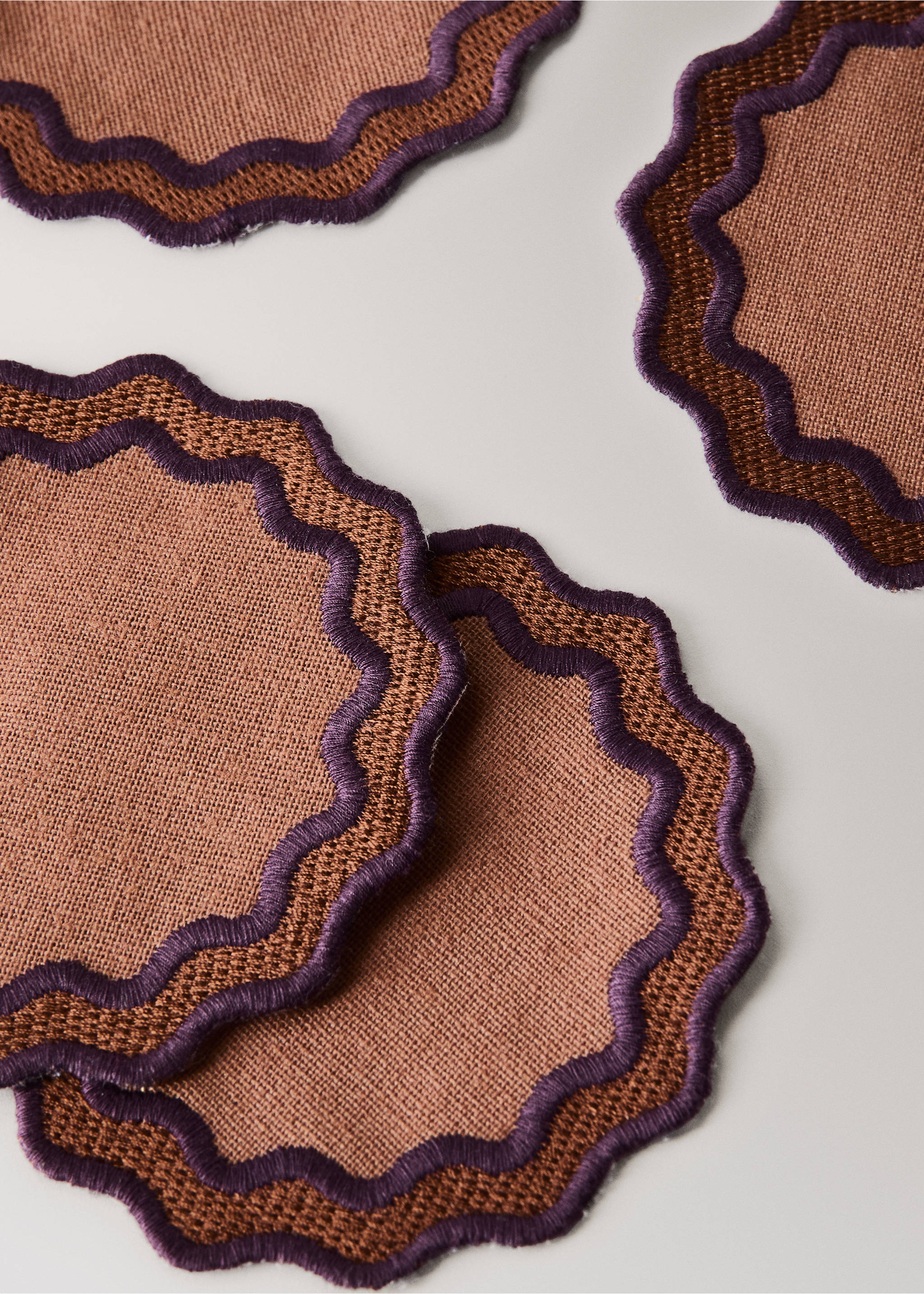 100% cotton geometric placemats - Details of the article 1, Pink. Ref: 37092553-00.