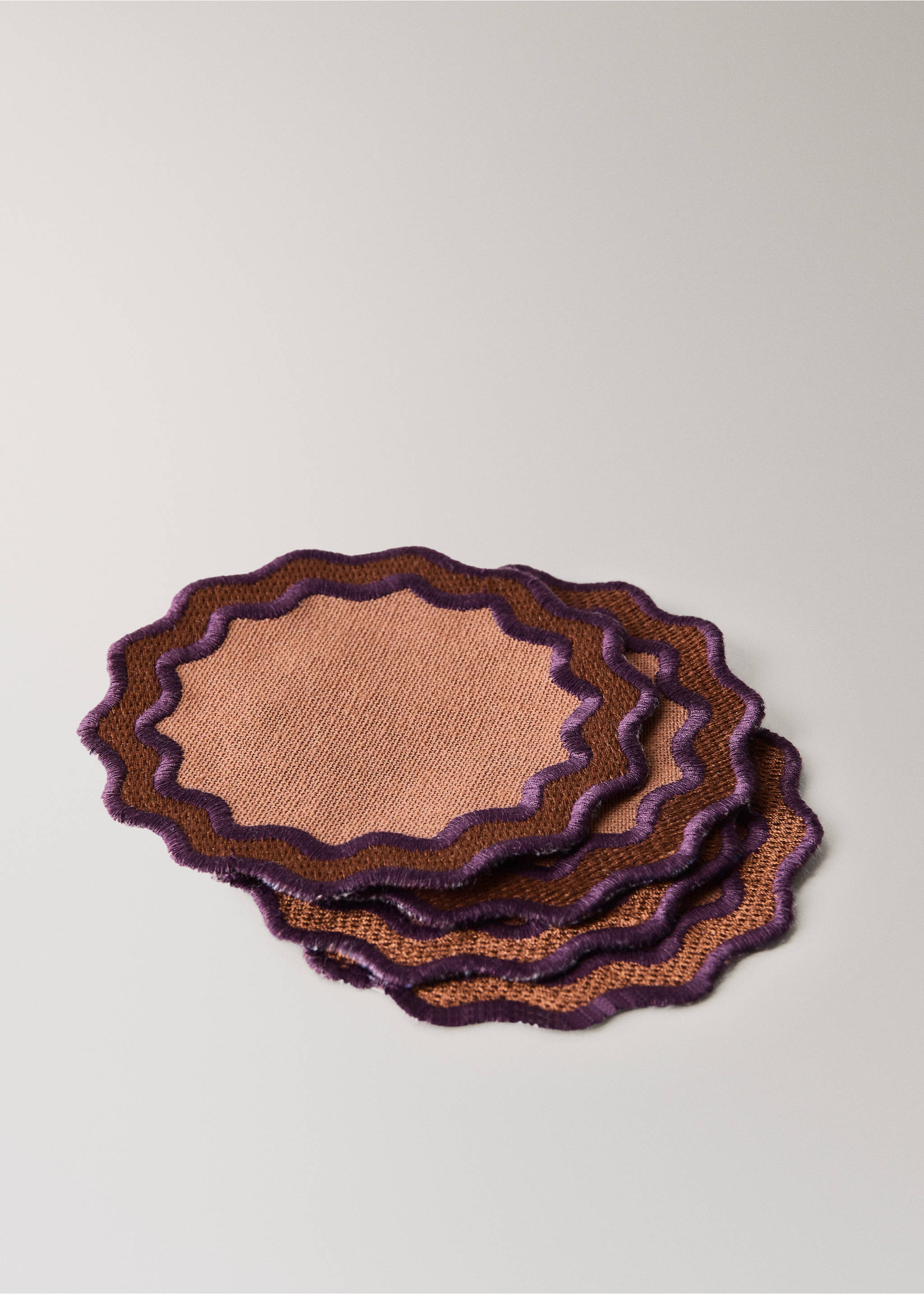 100% cotton geometric placemats - Details of the article 2, Pink. Ref: 37092553-00.