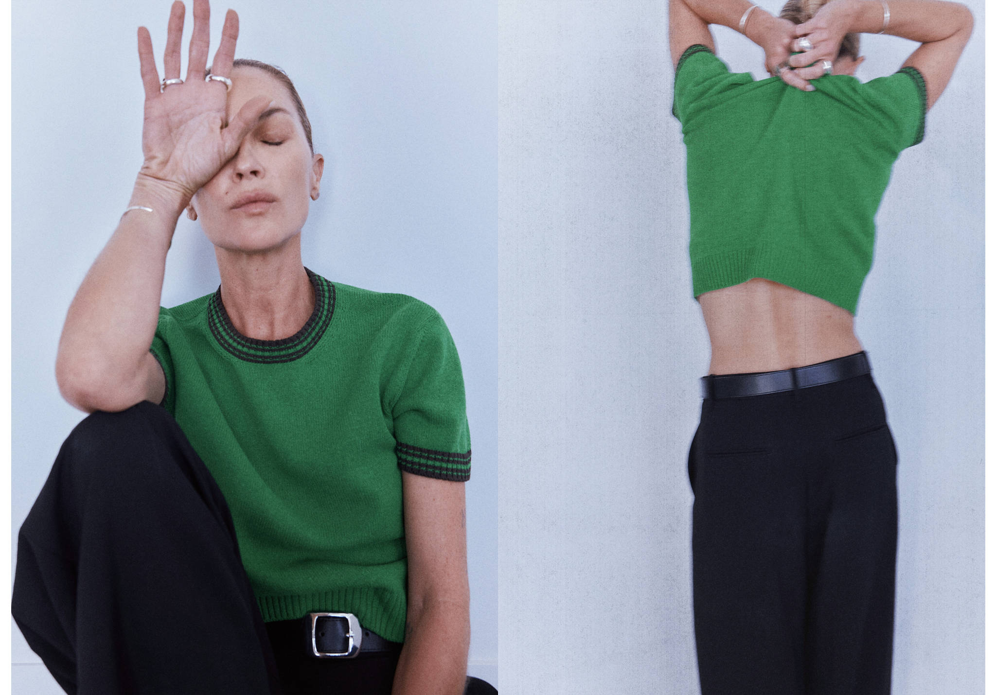 Knit sweater with contrasting trim - Panoramic plane