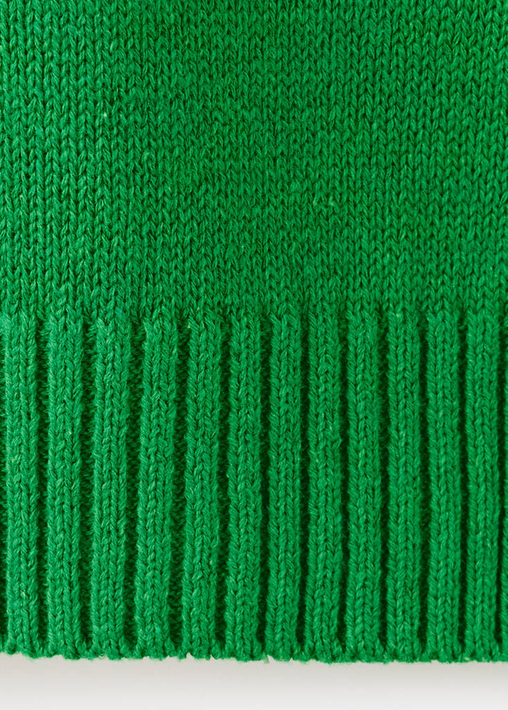 Ribbed knit jumper with contrast trims — Green