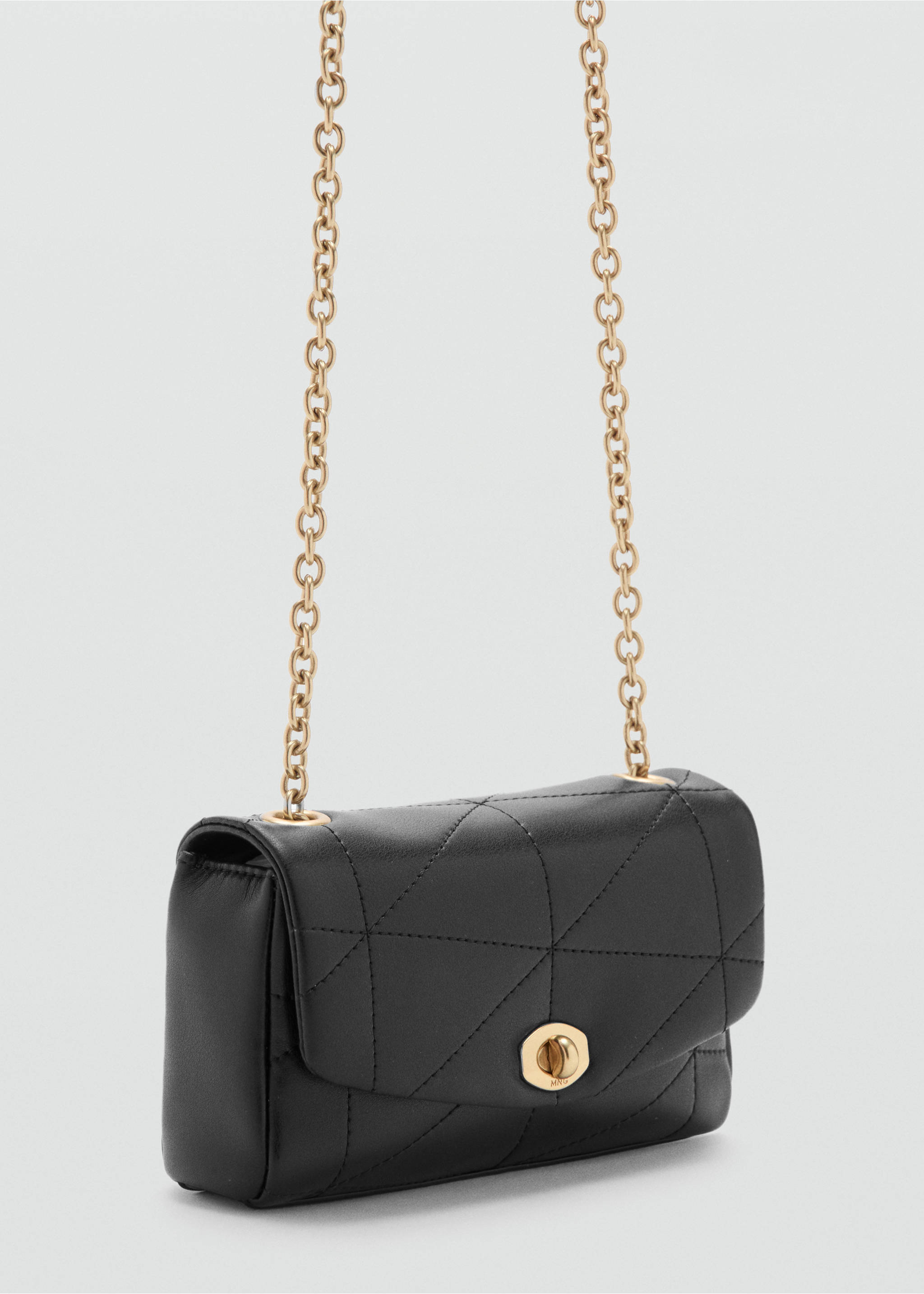 Crossbody bag with flap - Medium plane, Black. Ref: 37092555-00.