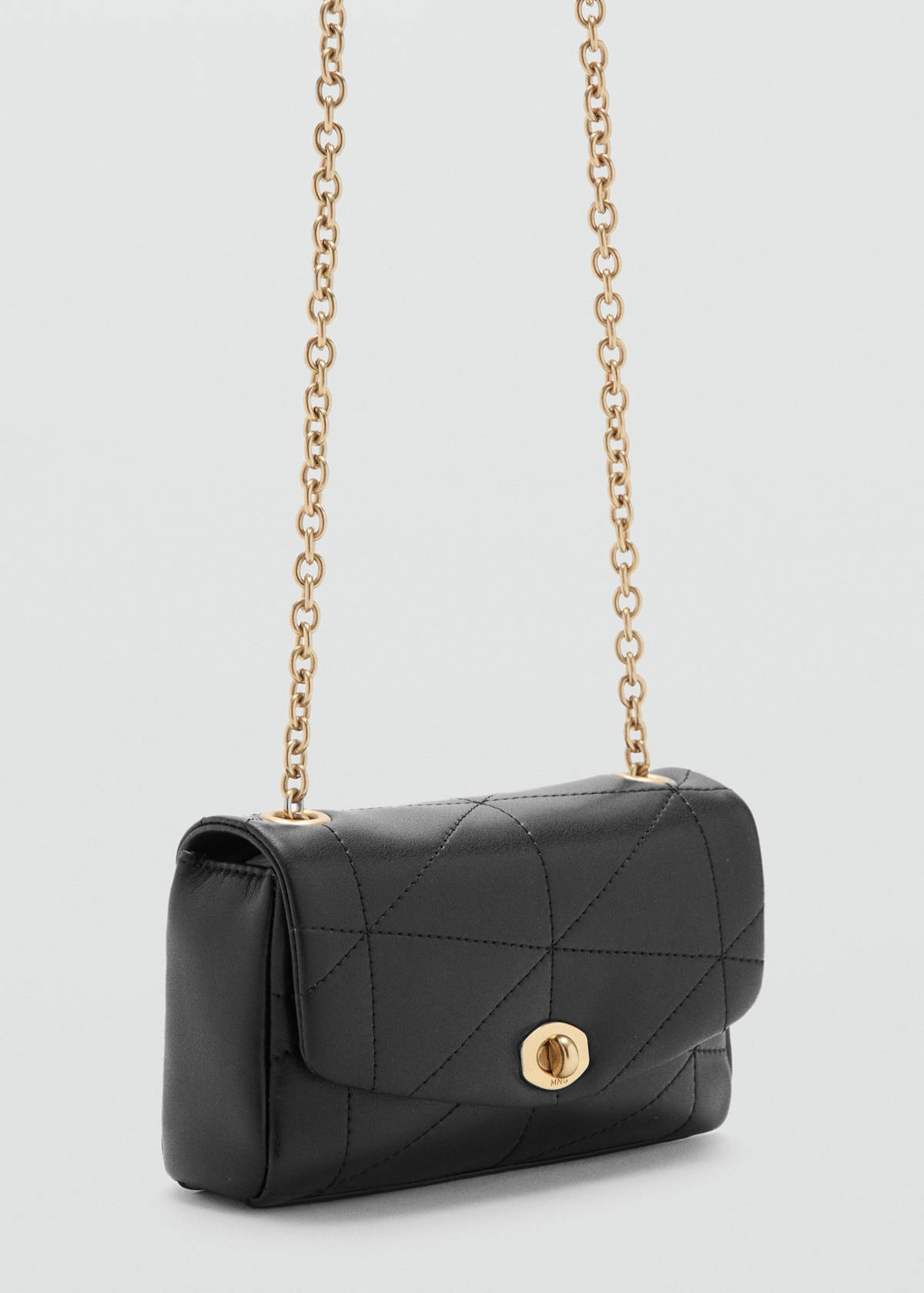 Crossbody bag with flap — Black