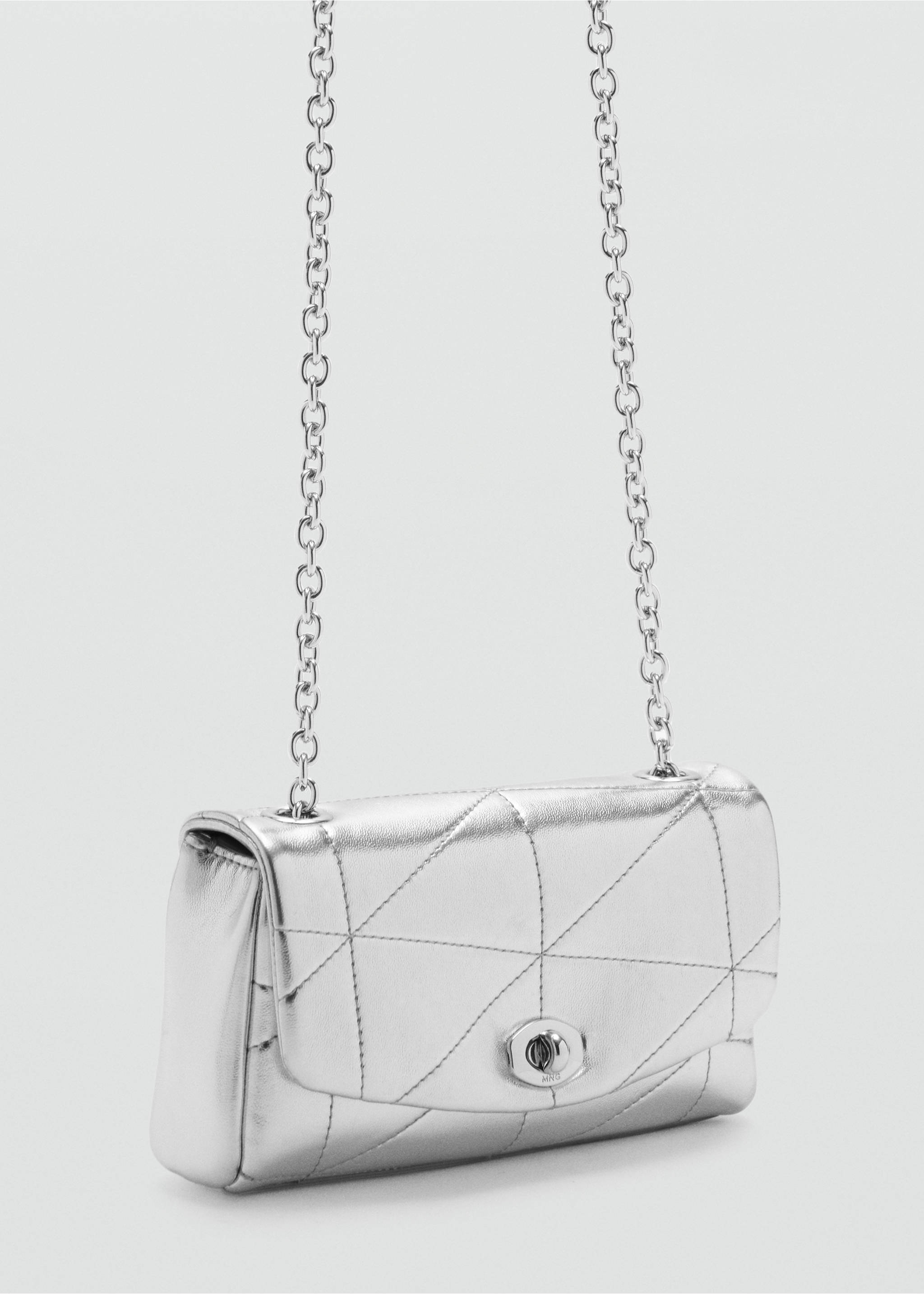 Crossbody bag with flap - Medium plane, Silver. Ref: 37092555-00.