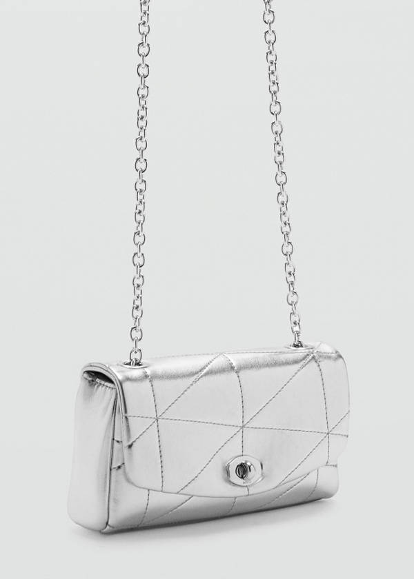 Crossbody bag with flap — Silver
