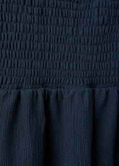 Ruched short dress with flounce hem — Navy 7