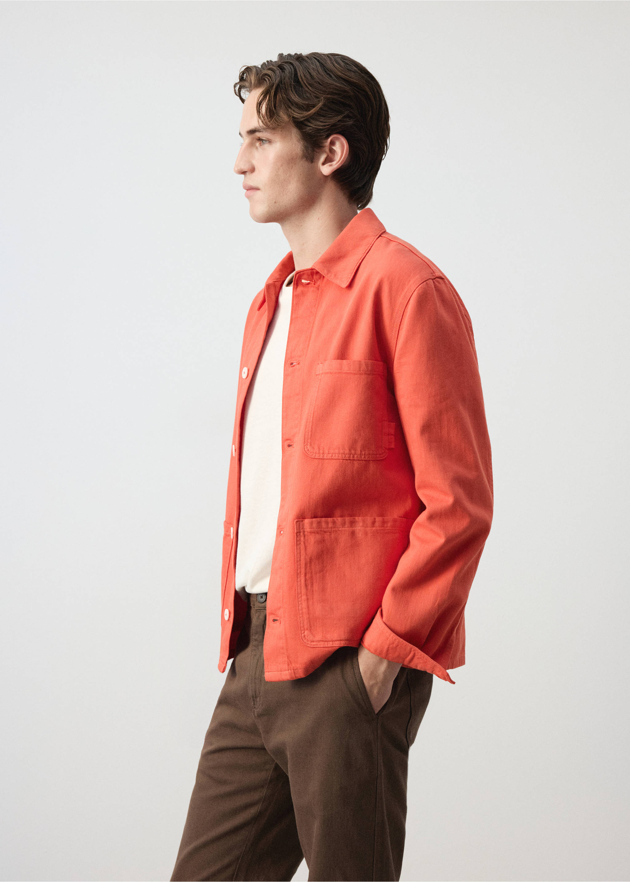Overshirt clay - Деталь изделия 2, Кораллово-красный. Ref: 37092888-00.