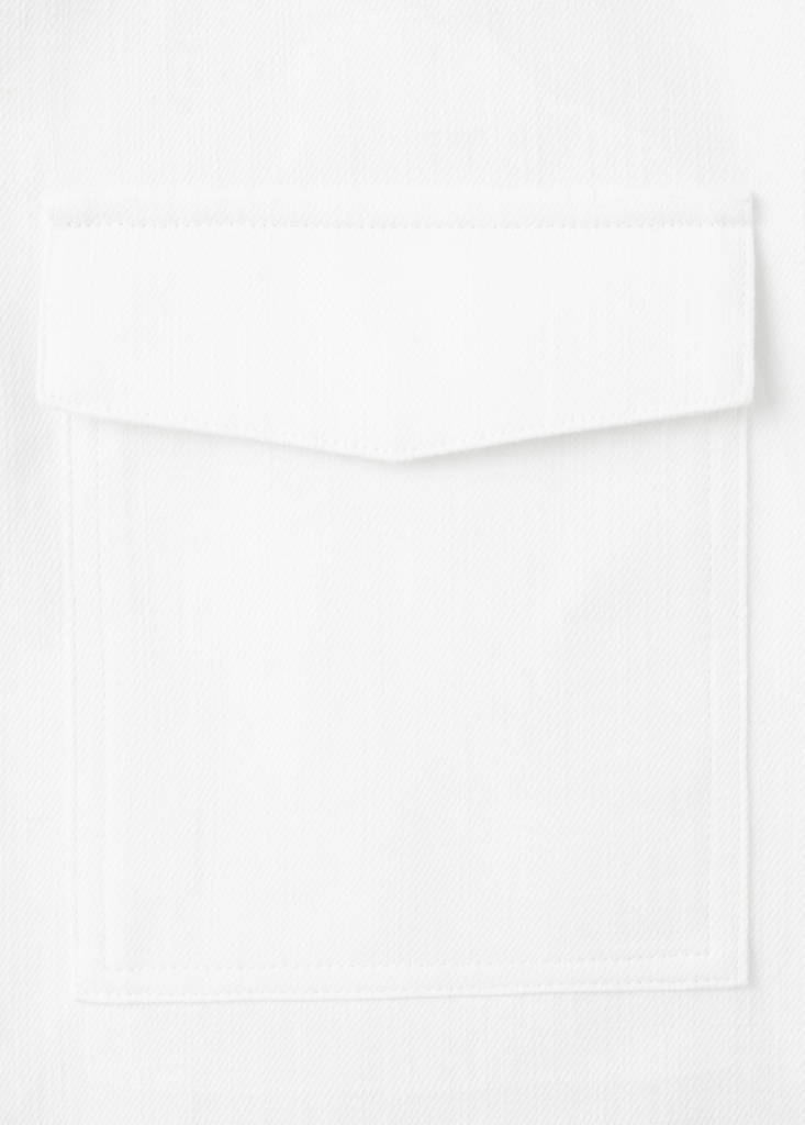 Regular fit cotton-linen blend overshirt — White
