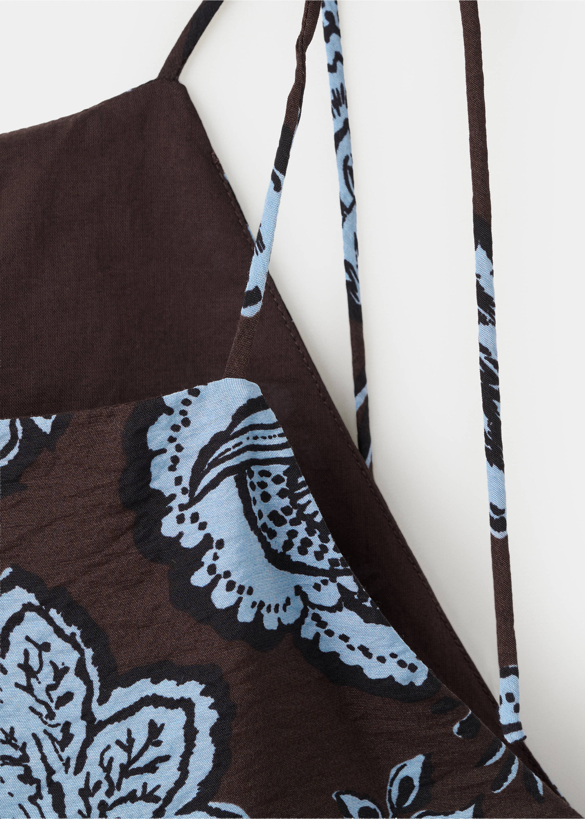 Floral print halter top - Details of the article 8, Brown. Ref: 37092890-00.