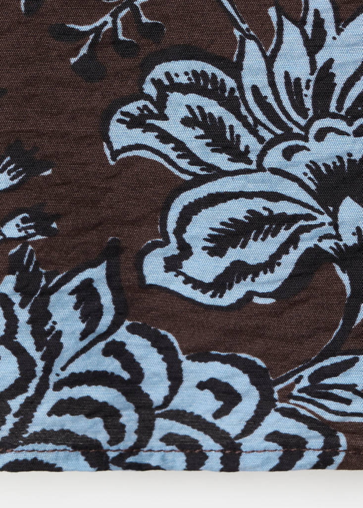 Floral print halter top — Brown