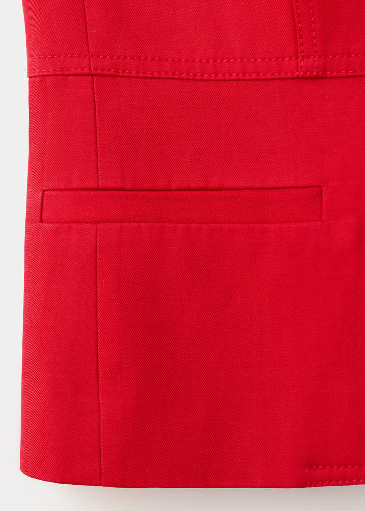 Lyocell buttoned gilet — Red