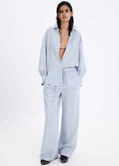 Straight striped trousers — Blue 2