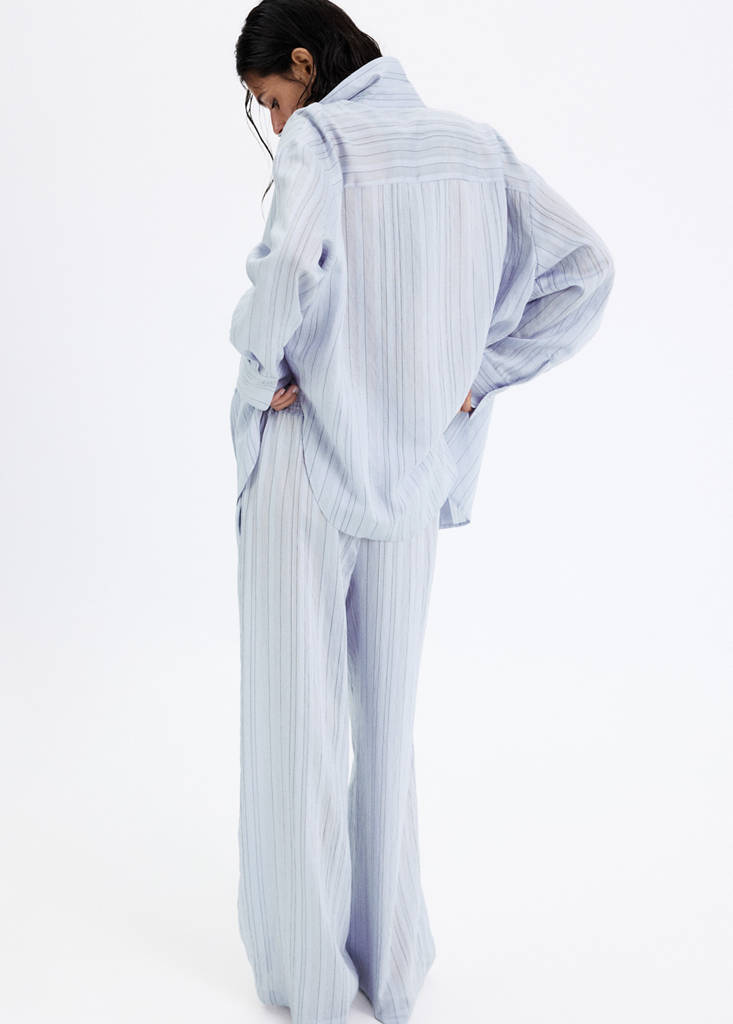 Straight striped trousers — Blue