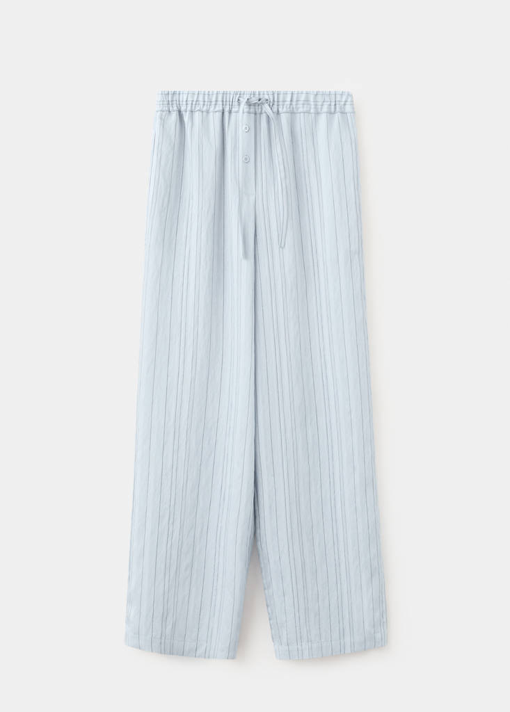 Straight striped trousers — Blue