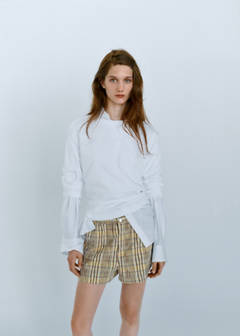 Straight checked shorts — Brown 1