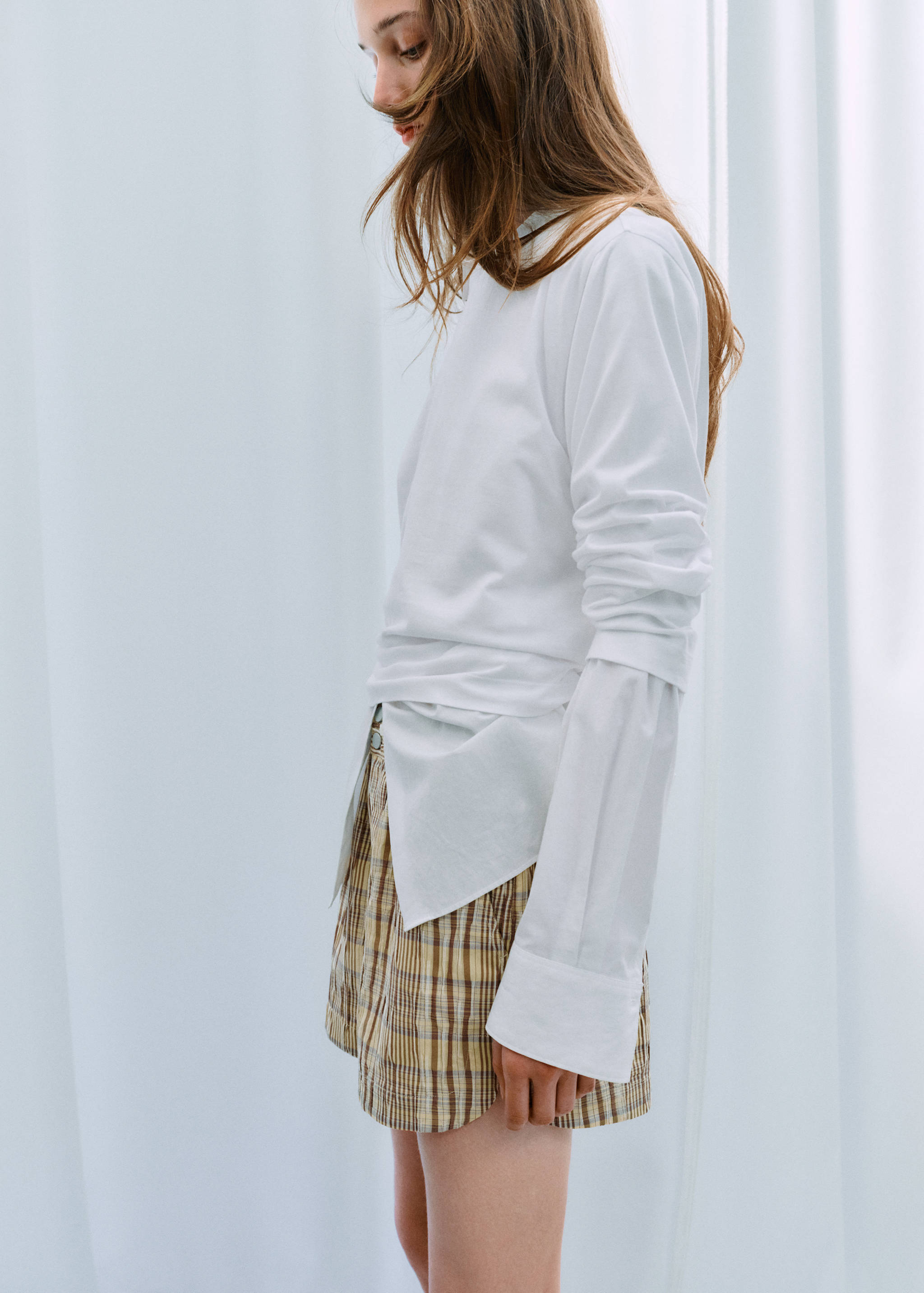 Straight checked shorts - Details of the article 3