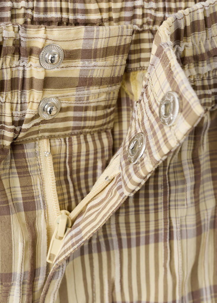 Straight checked shorts — Brown