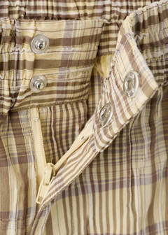 Straight checked shorts — Brown 8