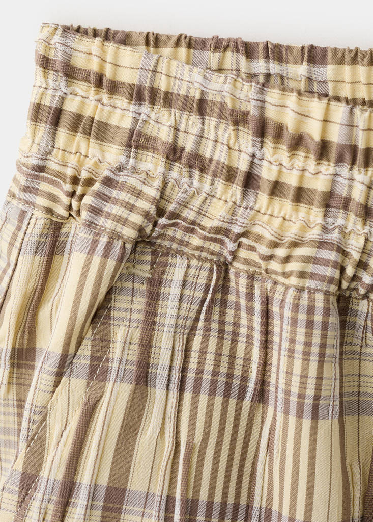 Straight checked shorts — Brown