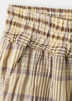 Straight checked shorts — Brown 9