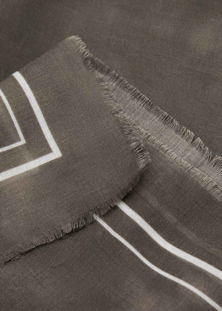 Modal cotton printed foulard — Brown