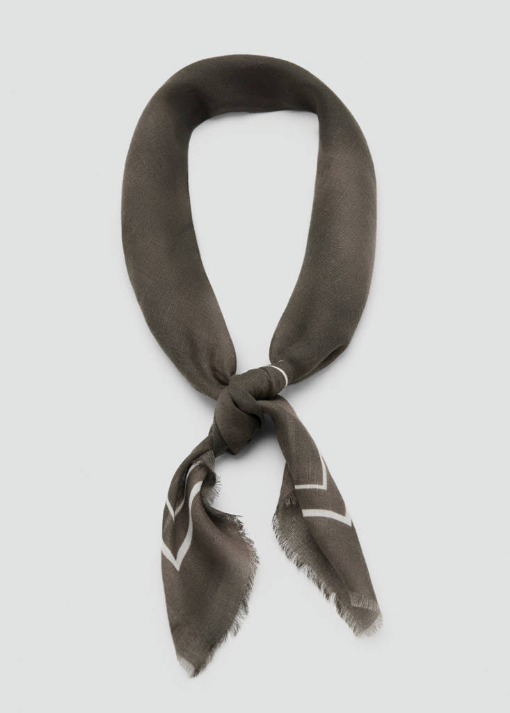 Modal cotton printed foulard — Brown