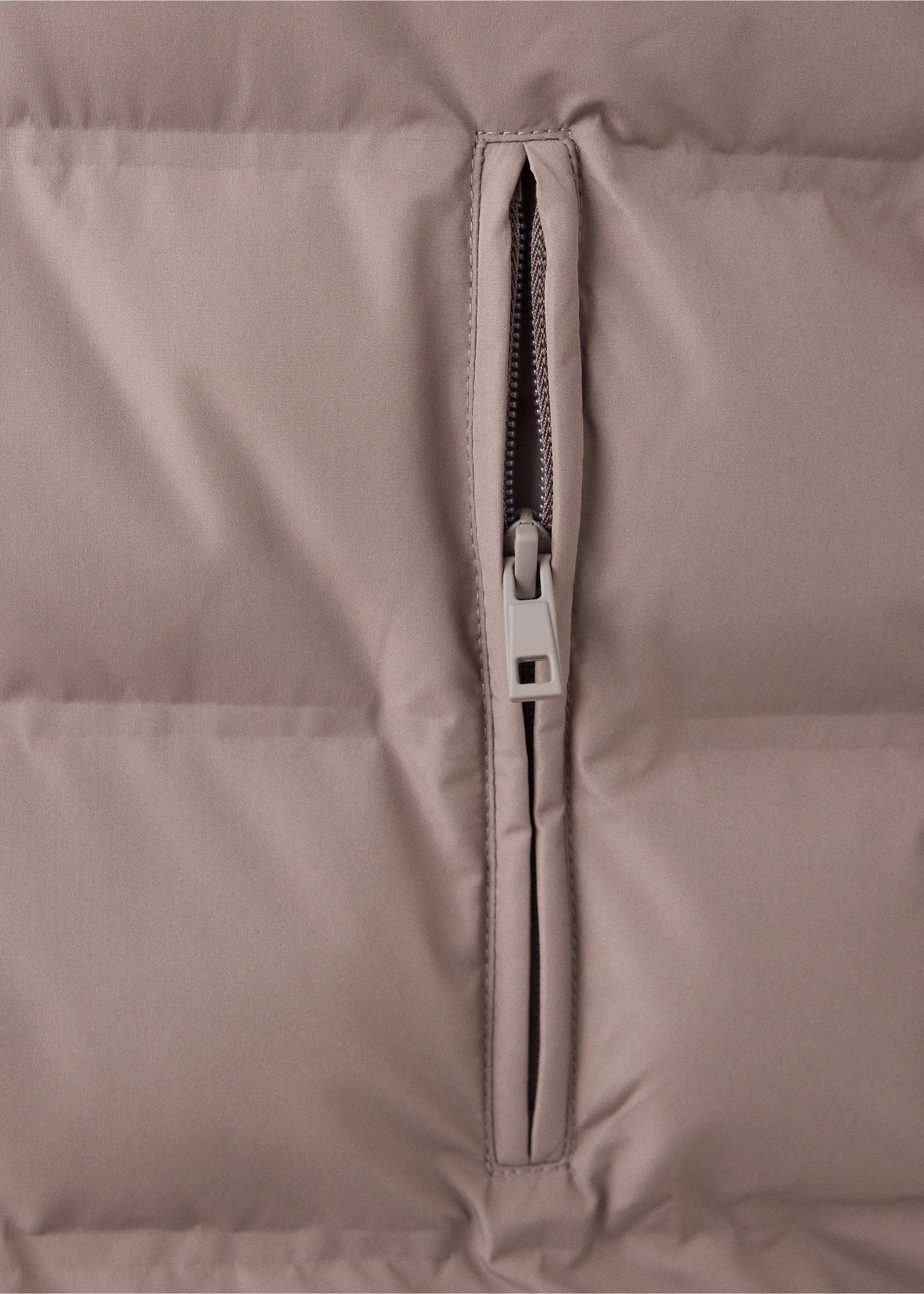 Long padded anorak with hood - Details of the article 0, Medium Brown. Ref: 37092896-00.