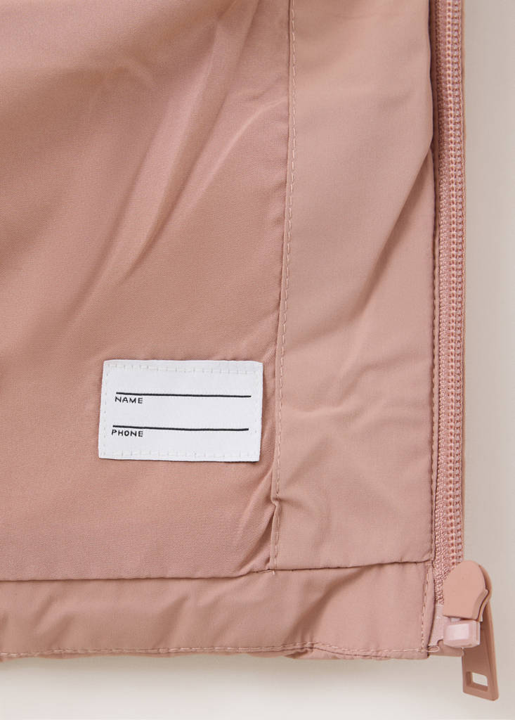 Long padded anorak with hood — Pink
