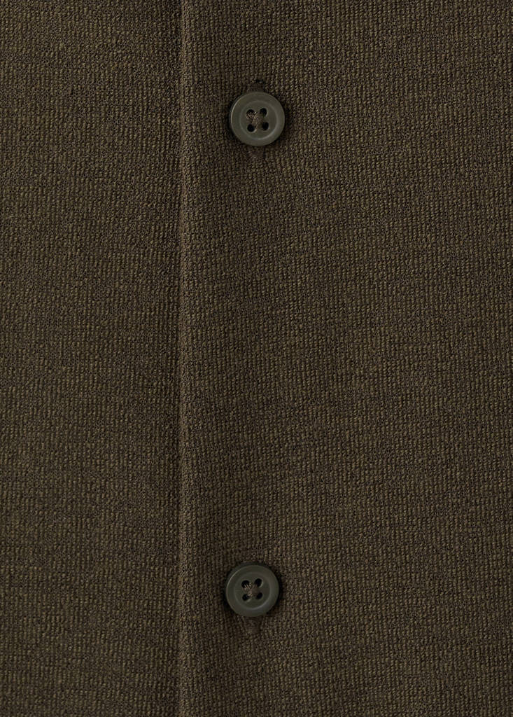 Regular fit cotton blend textured shirt — Brown