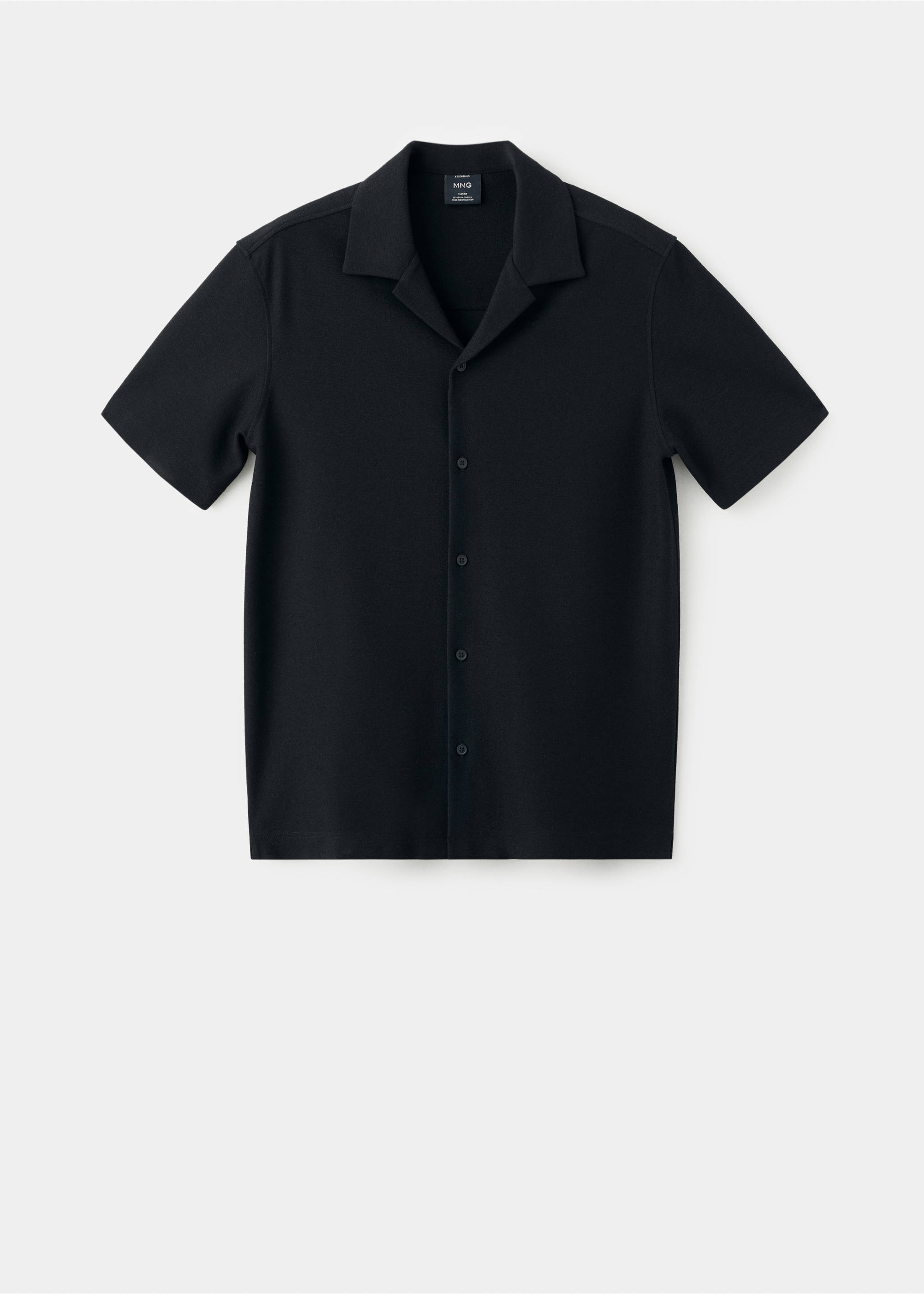 Regular fit textured shirt - Article without model, Black. Ref: 37092897-00.