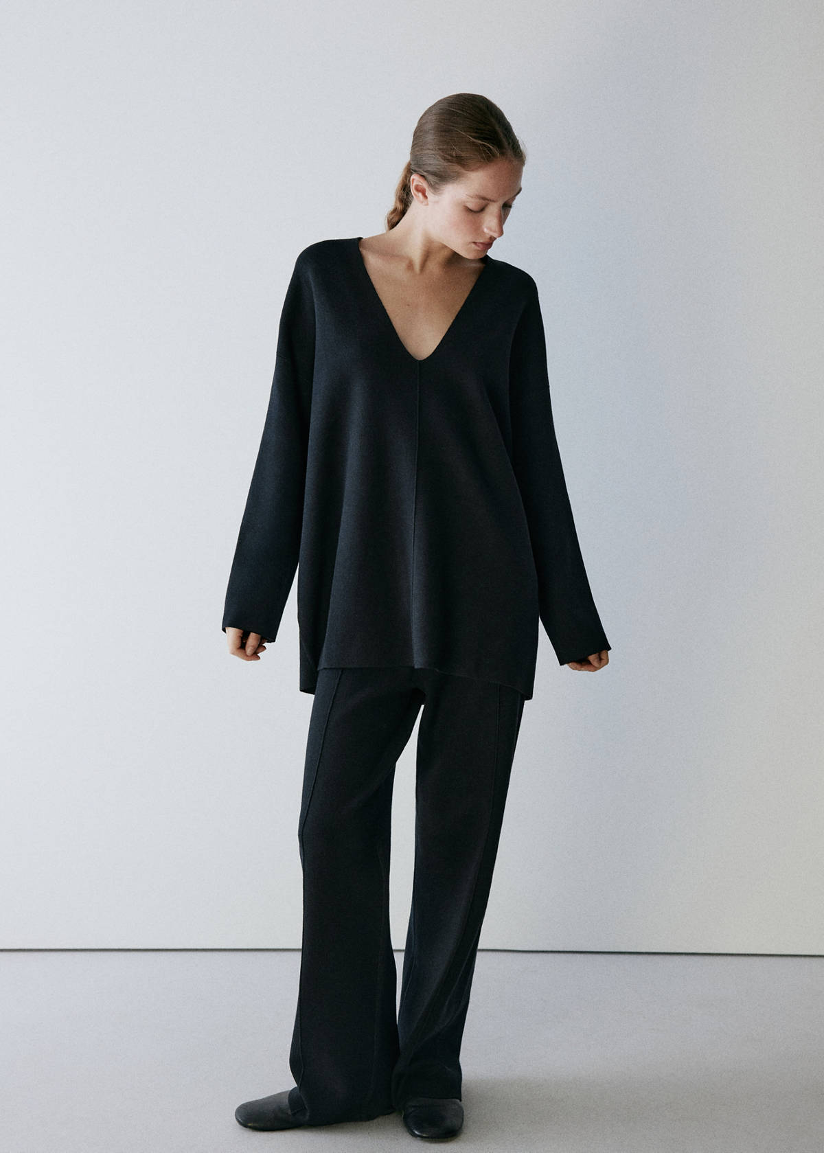 Milano-knit sweater — Black