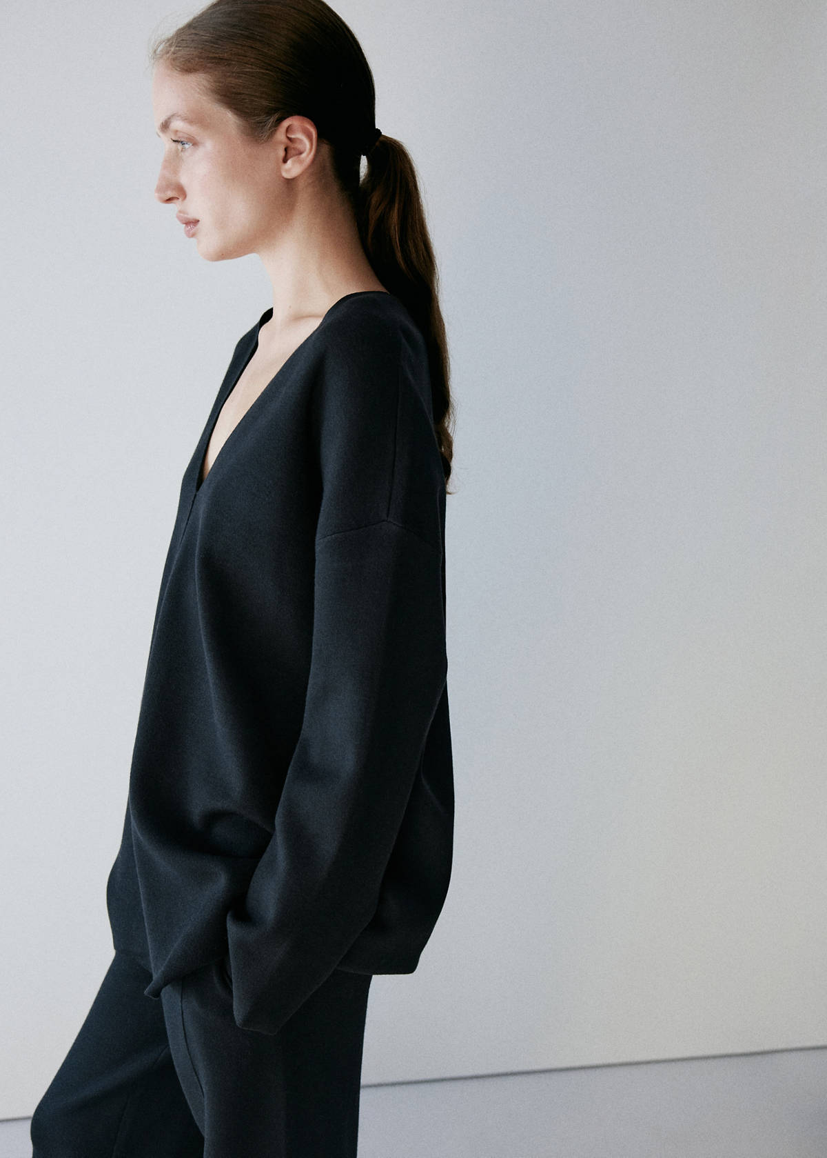 Milano-knit sweater — Black