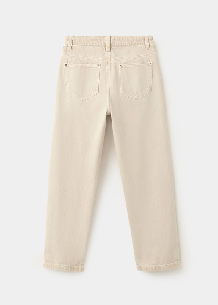 Straight cotton jeans — Sand