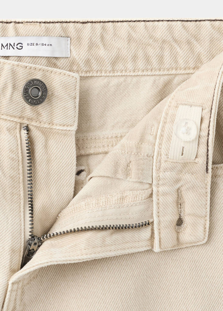 Straight cotton jeans — Sand