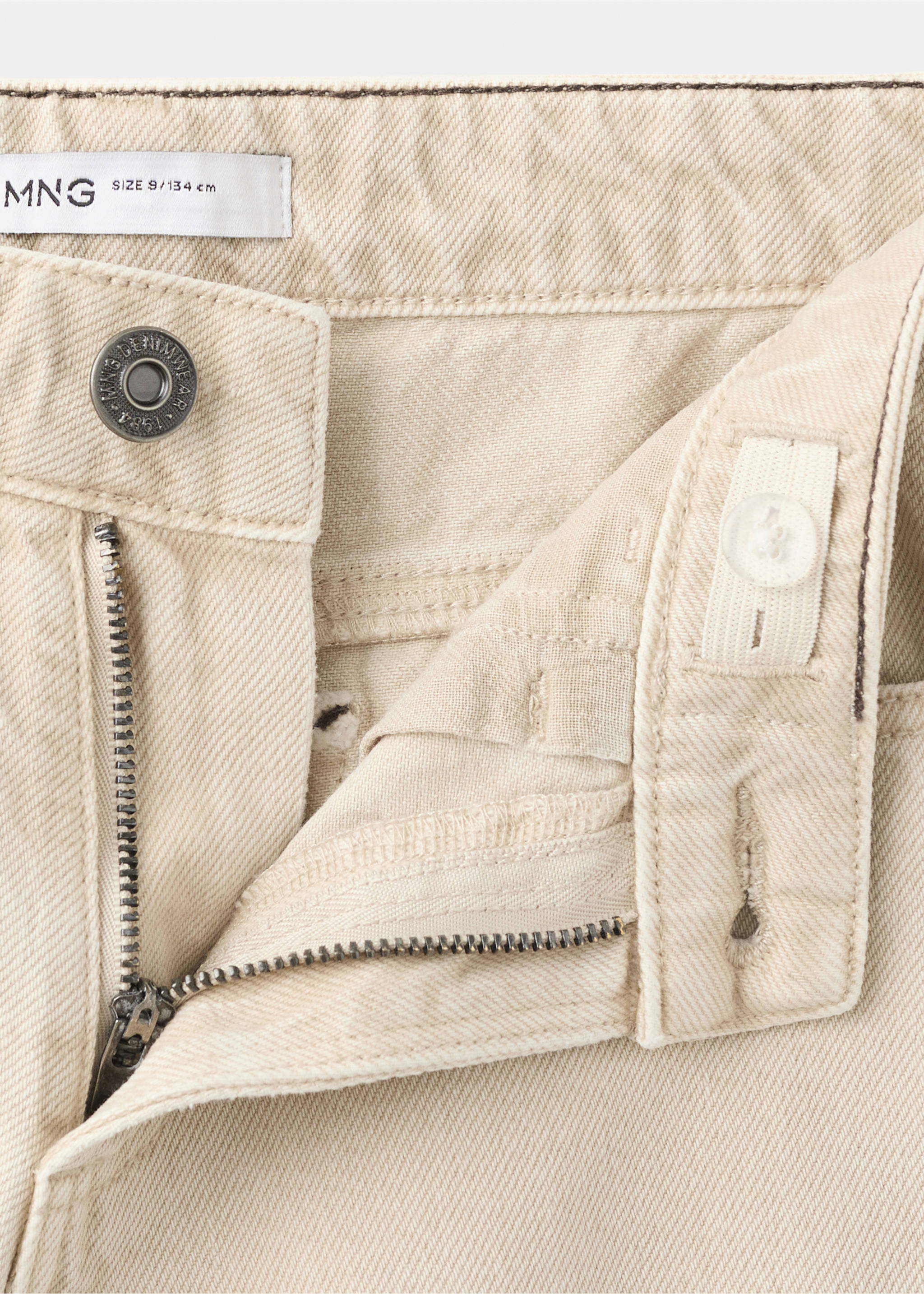 Katoenen rechte jeans - Detail van het artikel 8, Zand. Ref: 37092899-00.