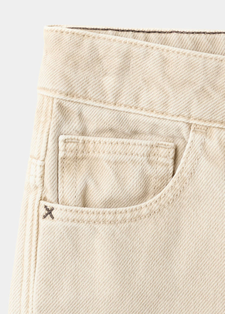 Straight cotton jeans — Sand