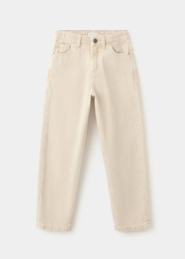 Straight cotton jeans — Sand