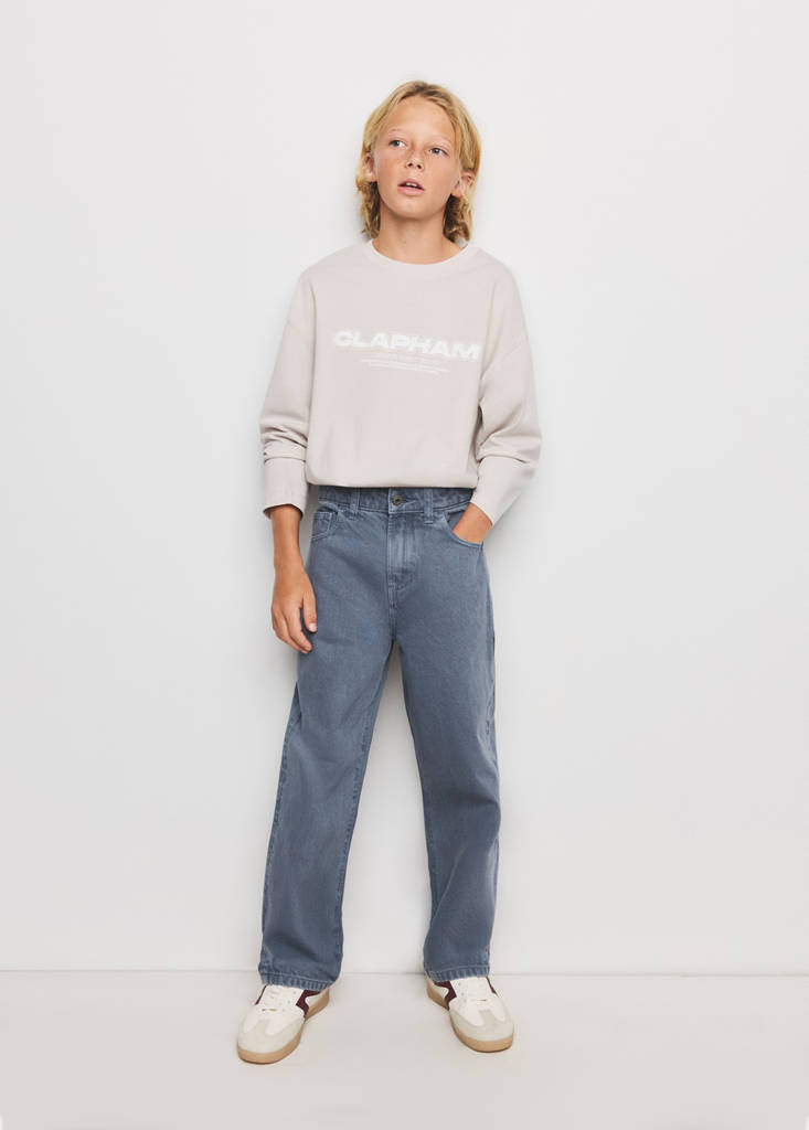 Straight cotton jeans — Blue