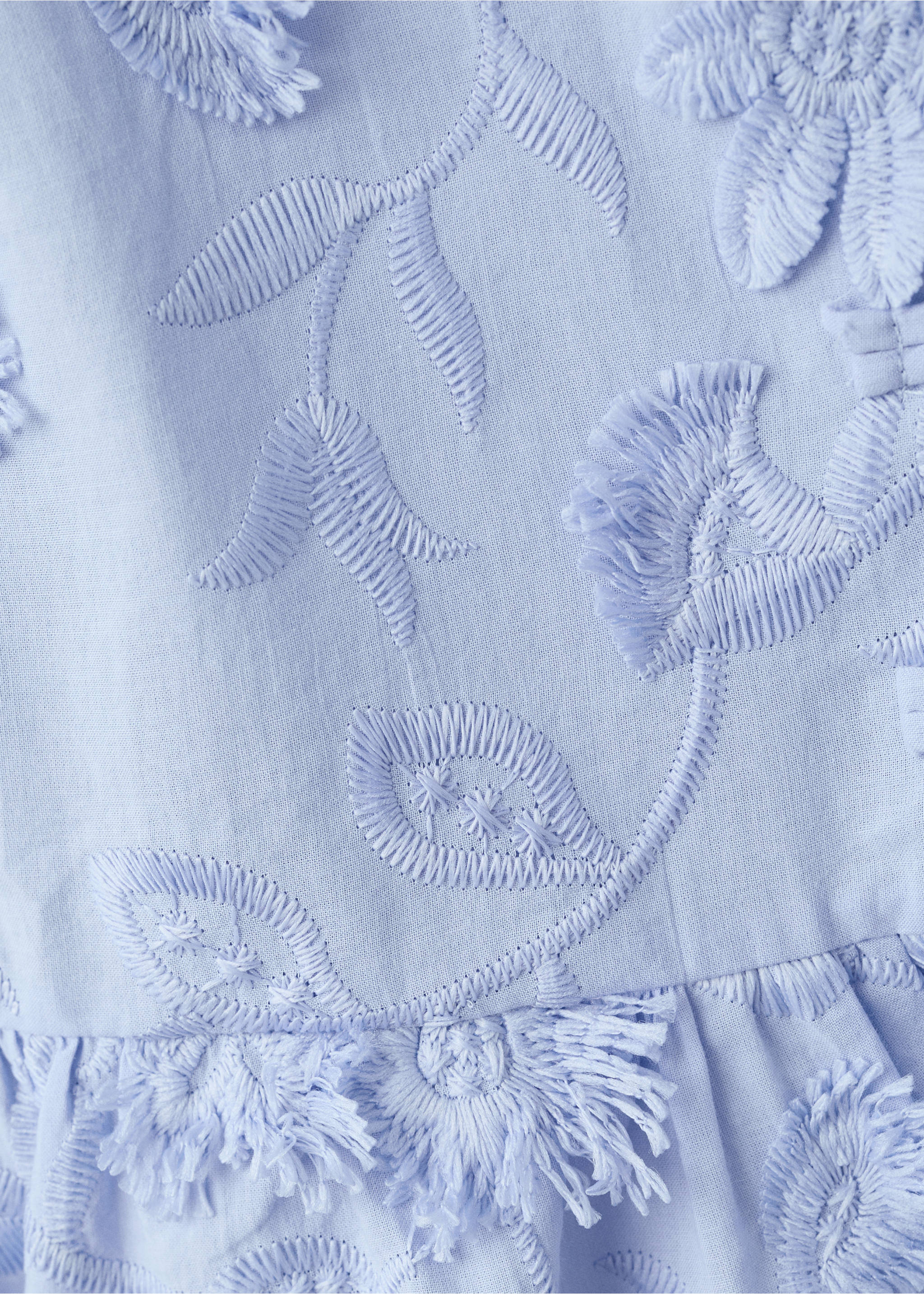 Blouse brodée manches bouffantes - Détail de l'article 0, Bleu ciel. Ref: 37092901-00.
