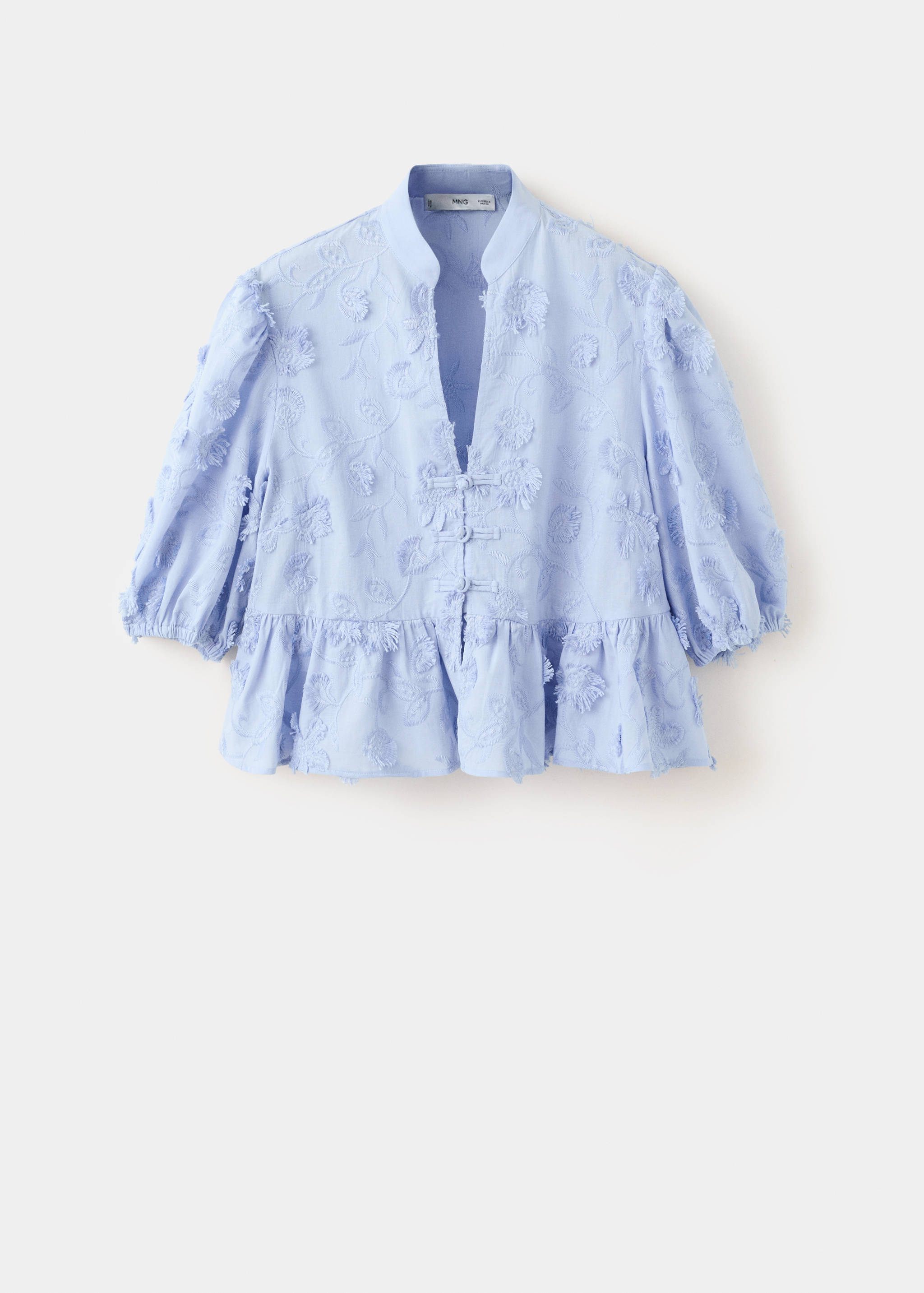 Blouse brodée manches bouffantes - Article sans modèle