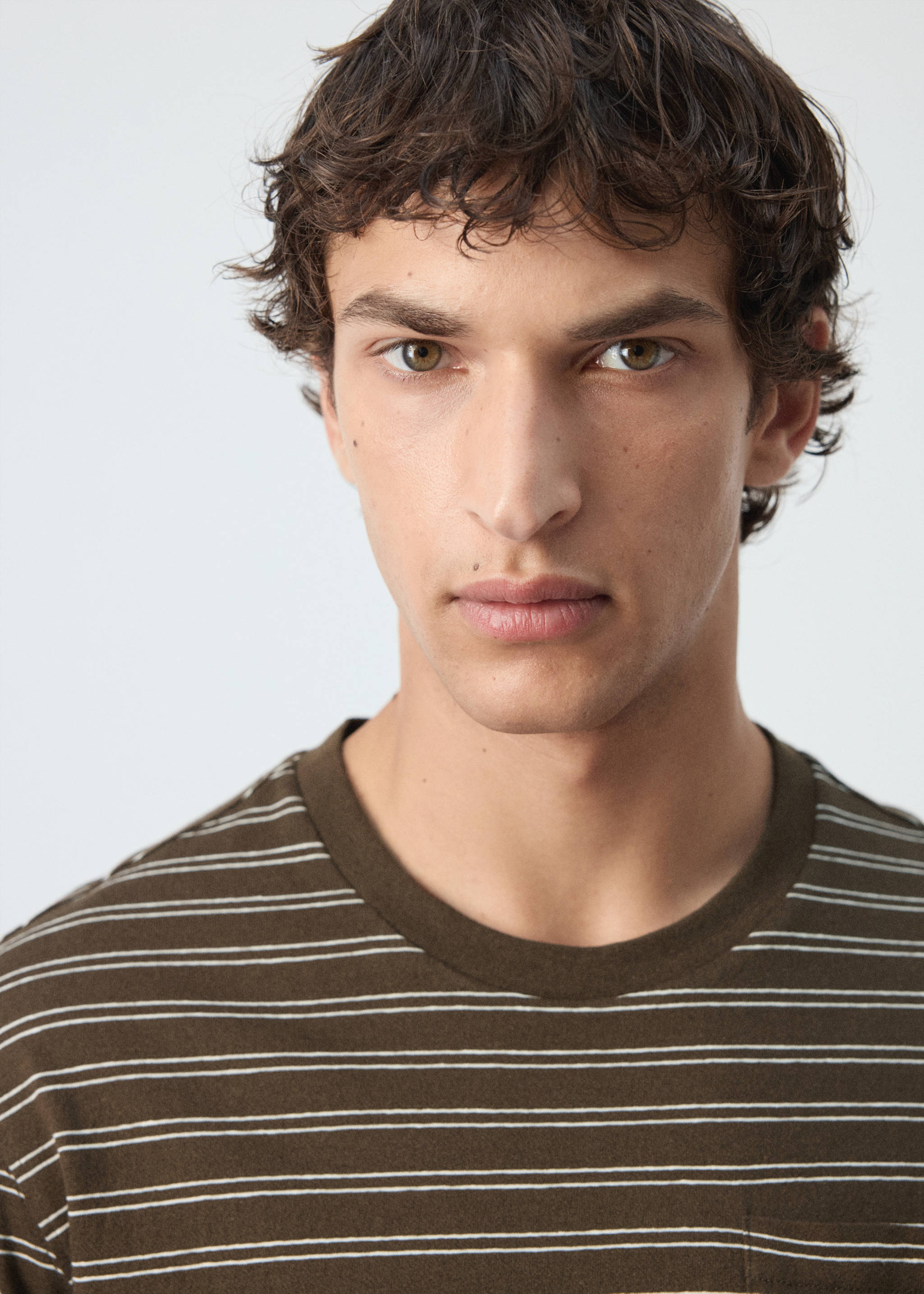 Regular fit cotton-linen blend T-shirt - Details of the article 1