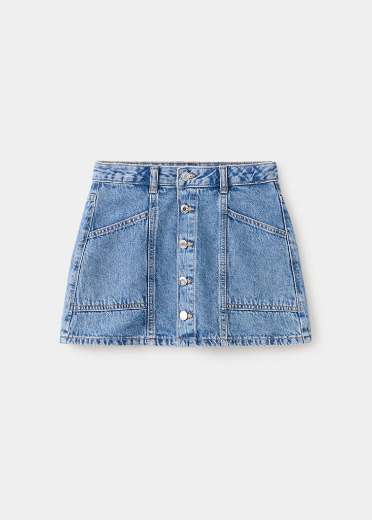 Denim skirt with buttons - thumbnail 4