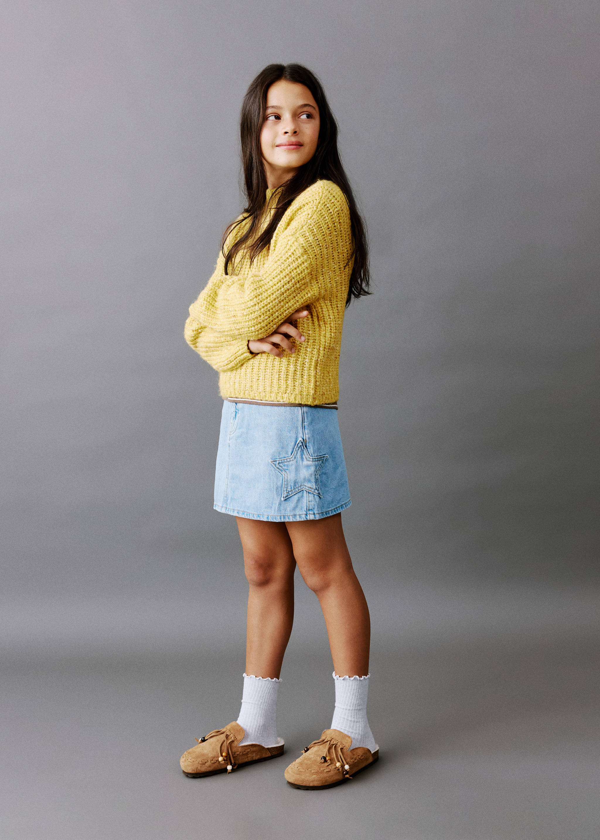 Denim skirt with stars - General plane