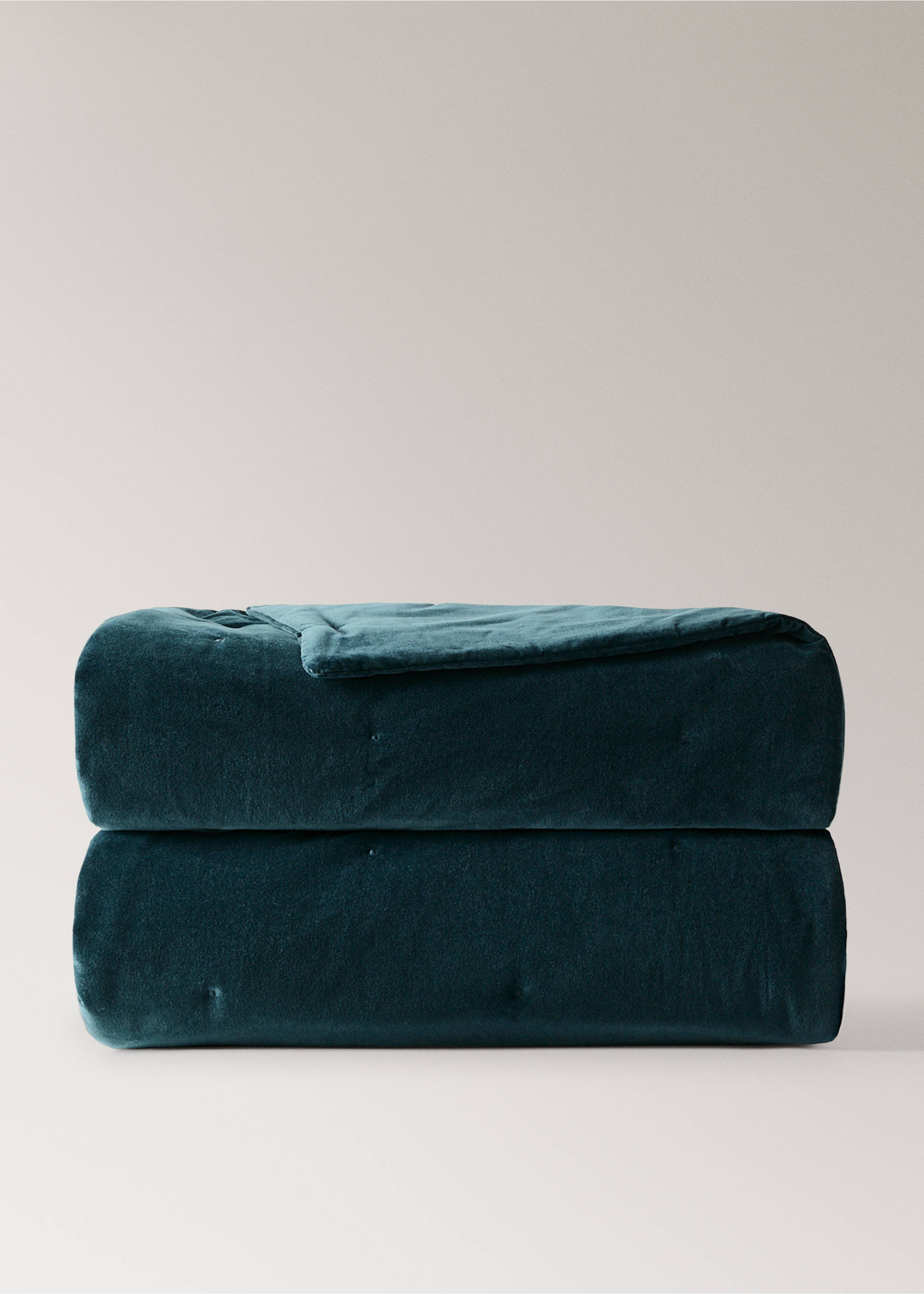 Velvet cotton garment-dye bedspread footboard - Article without model, Navy. Ref: 37092907-00.