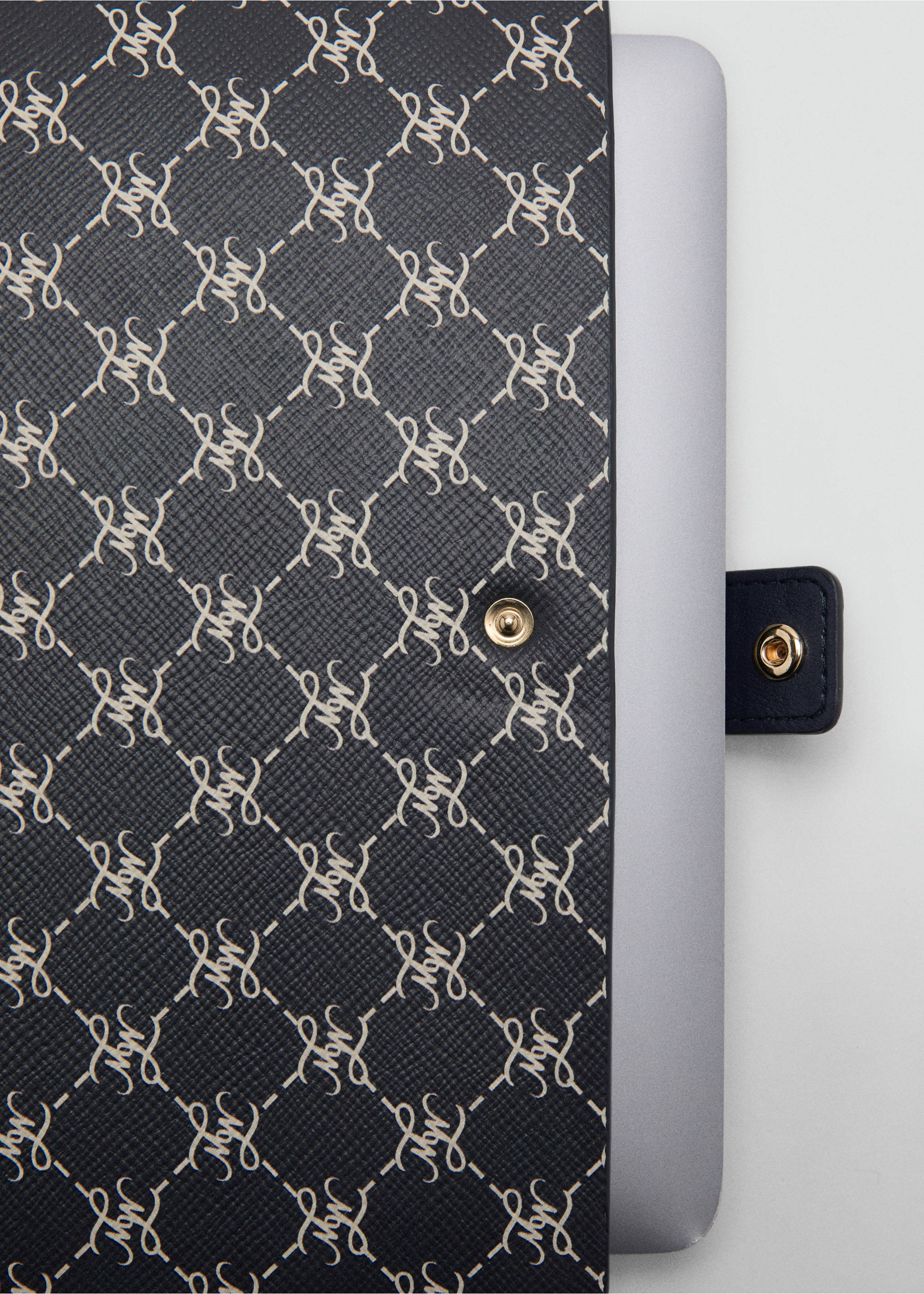 Laptop case with printed logo - Details of the article 1, Navy. Ref: 37092912-00.