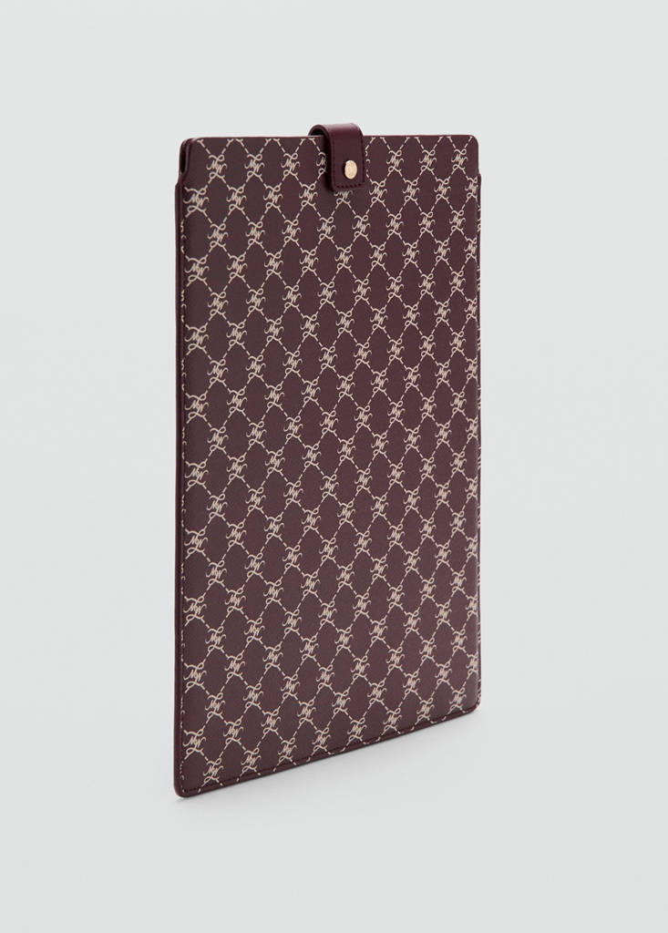 Laptop case with printed logo — Burgundy