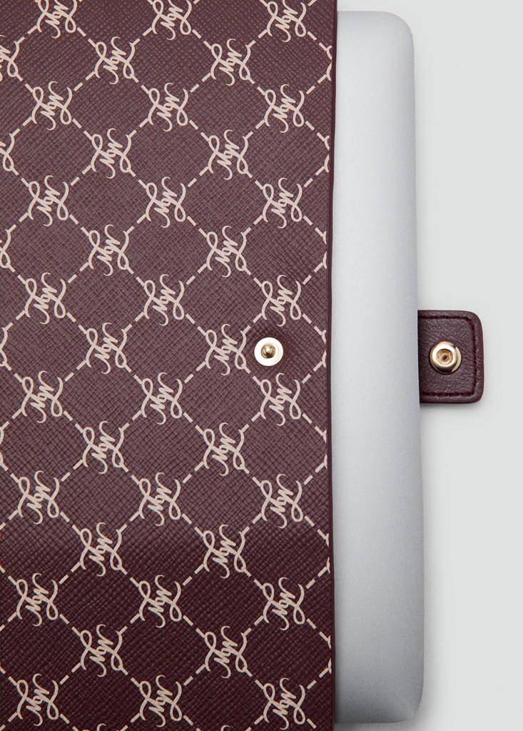 Laptop case with printed logo — Burgundy