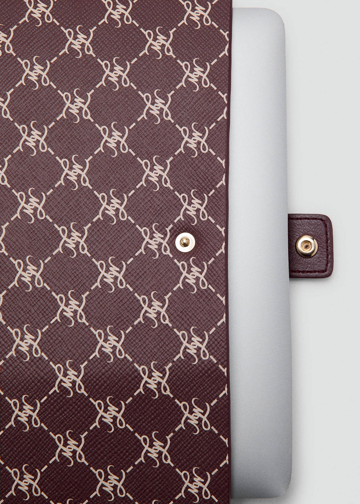 Laptop case with printed logo — Burgundy