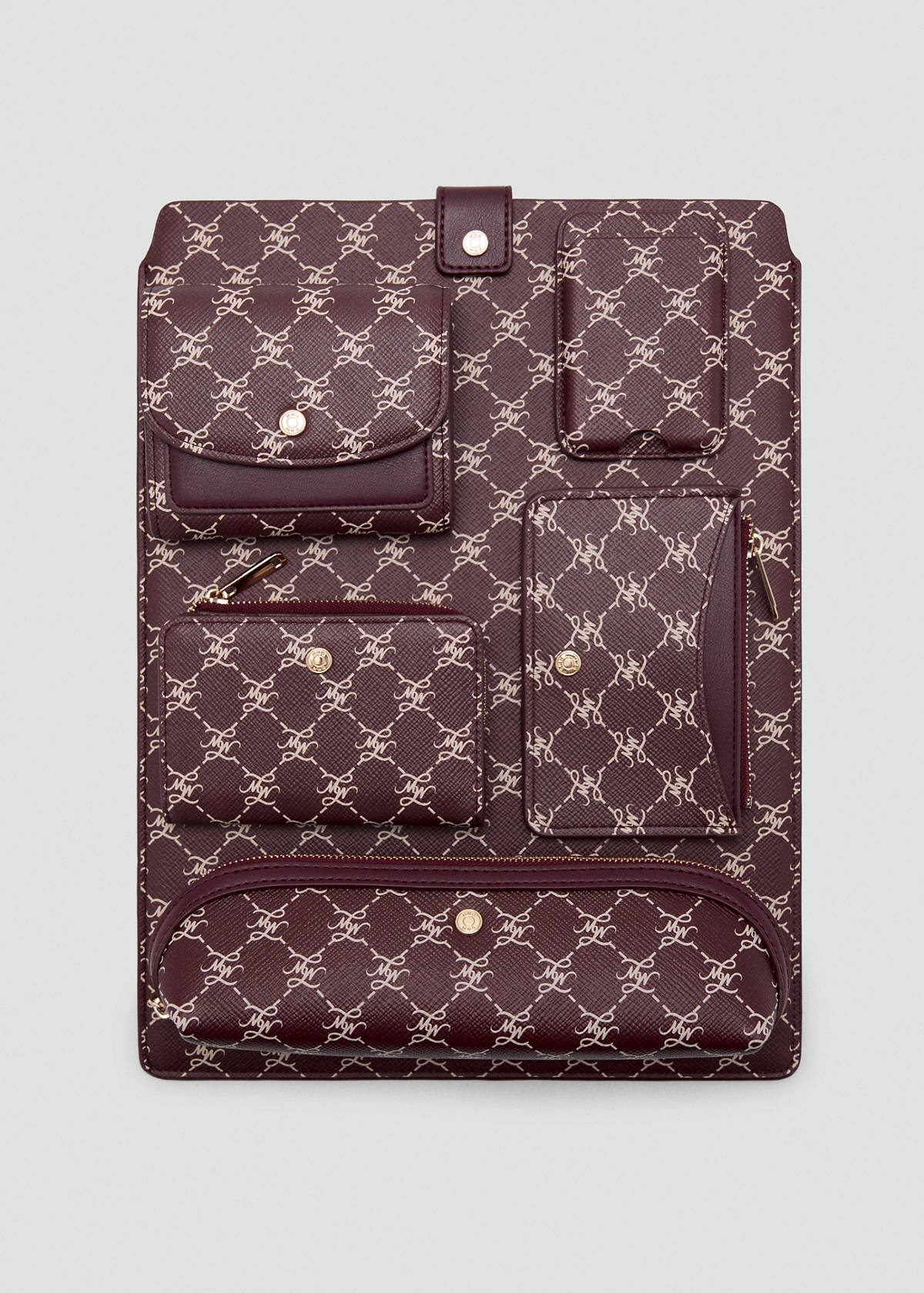 Laptop case with printed logo — Burgundy