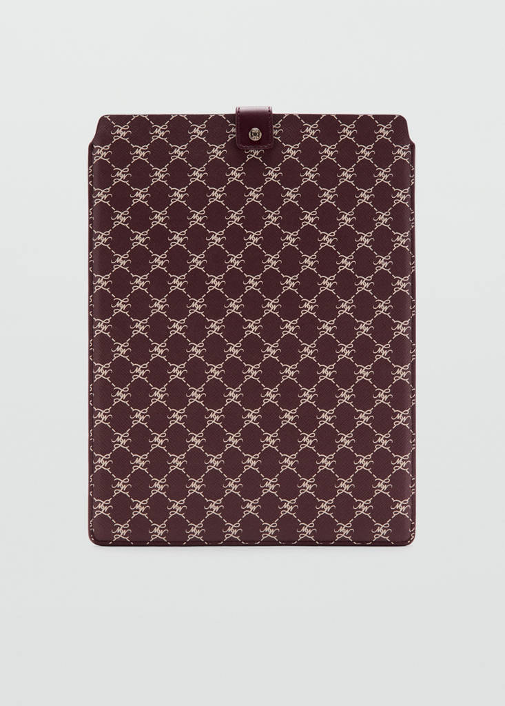 Laptop case with printed logo — Burgundy
