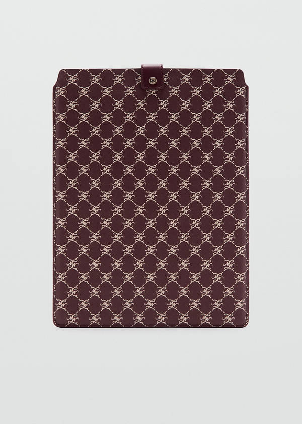 Laptop case with printed logo — Burgundy